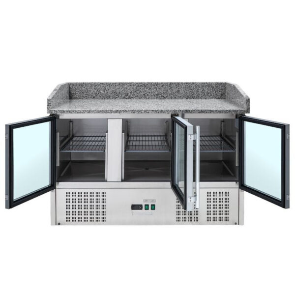 Meuble à Pizza Réfrigéré Compact 600x400 - 3 Portes Vitrées – Image 5