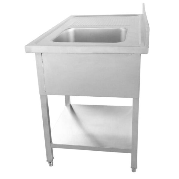 Plonge avec Passage Lave-Vaisselle, Dosseret et Etagère - 1200 x 700 - Egouttoir à Gauche – Image 2