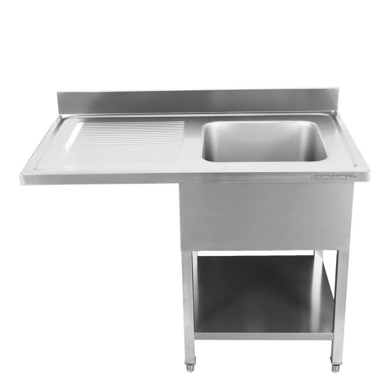 Plonge avec Passage Lave-Vaisselle, Dosseret et Etagère - 1200 x 700 - Egouttoir à Gauche – Image 5