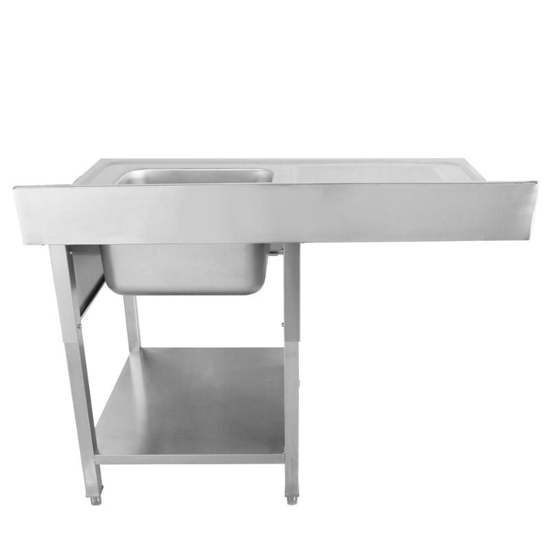 Plonge avec Passage Lave-Vaisselle, Dosseret et Etagère - 1200 x 700 - Egouttoir à Gauche – Image 6