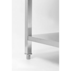 Table Inox avec Dosseret et Etagère - 600 x 600 mm