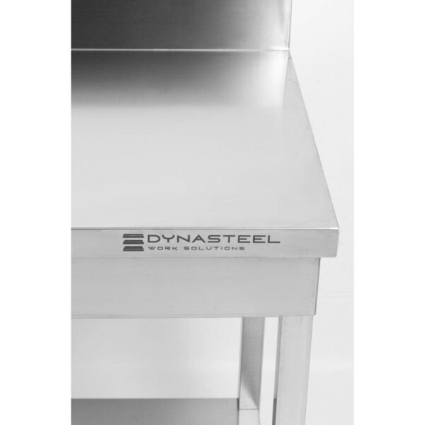 Table Inox avec Dosseret et Etagère - 600 x 600 mm – Image 2