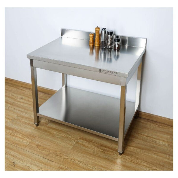 Table Inox avec Dosseret et Etagère - 1000 x 600 mm – Image 9