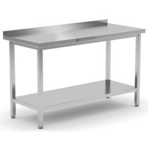 Table Inox avec Dosseret et Etagère - 1600 x 600 mm