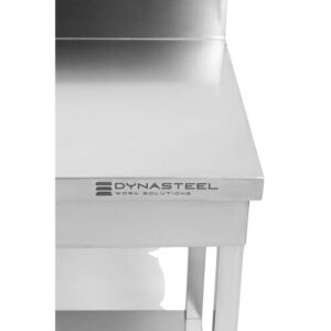 Table Inox avec Dosseret et Etagère - 1000 x 700 mm