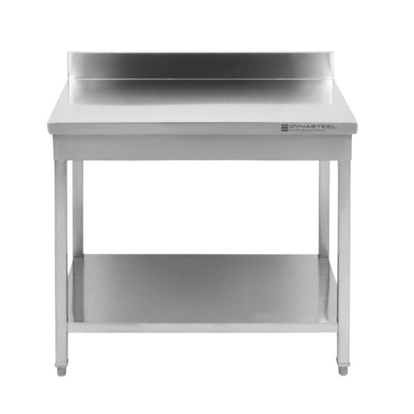 Table Inox avec Dosseret et Etagère - 1000 x 700 mm – Image 5