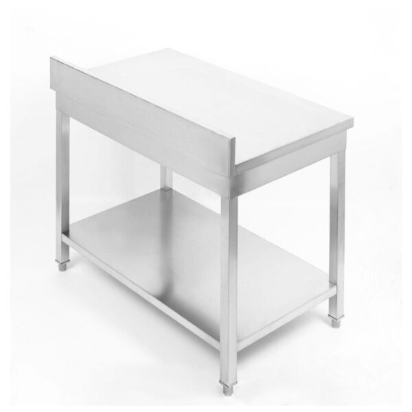 Table Inox avec Dosseret et Etagère - 1000 x 700 mm – Image 6