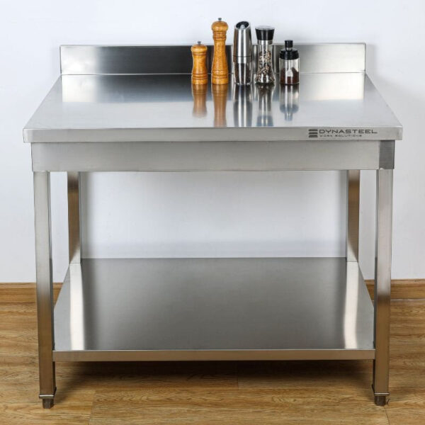 Table Inox avec Dosseret et Etagère - 1000 x 700 mm – Image 11