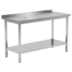 Table Inox avec Dosseret et Etagère - 1400 x 700 mm