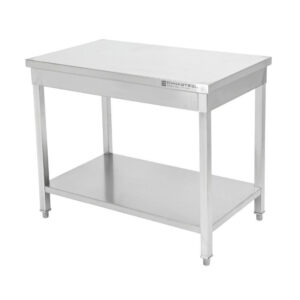Table Inox Centrale avec Etagère - 800 x 600 mm