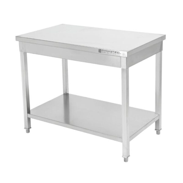 Table Inox Centrale avec Etagère - 1000 x 700 mm