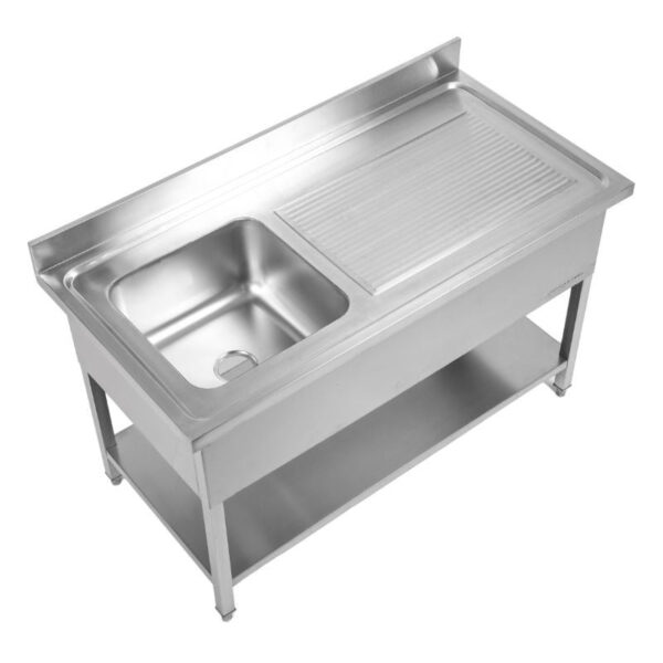 Plonge 1 Bac avec Dosseret et Etagère - 1200 x 600 mm – Image 23