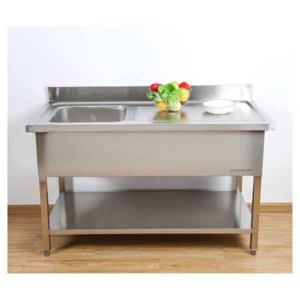 Plonge 1 Bac avec Dosseret et Etagère - 1200 x 600 mm – Image 14
