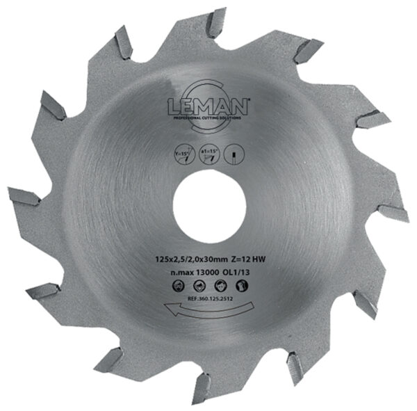 LAME CARBURE A RAINER D125X3,0X50 12Z PLATE/BOIS