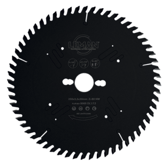 LAME CIRC.CARBURE D.250X30X80Z TP MELAM. LOW NOISE