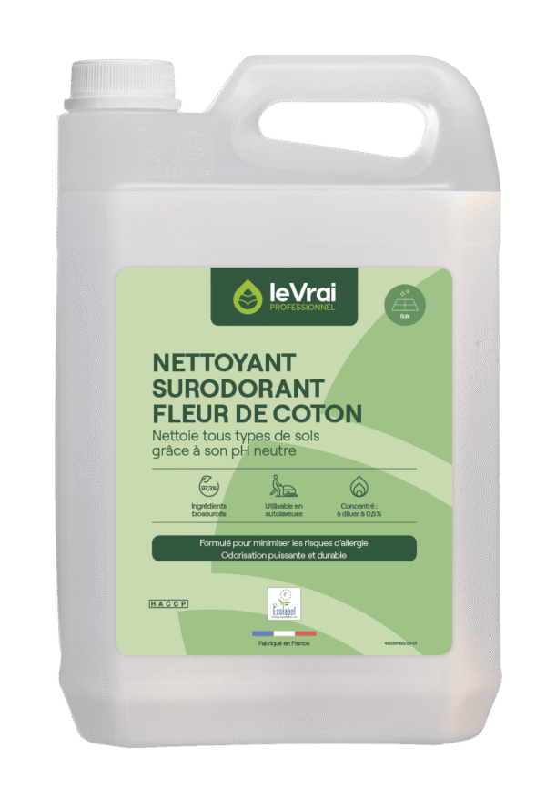 Le vrai professionnel nettoyant surodorant fleur de coton détergent parfumant 5l - LE VRAI PROFESSIONNEL - Détergents sol