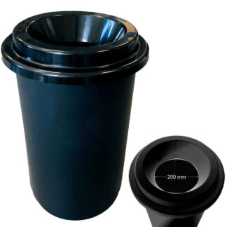 Poubelle donuts 50l noire sans contact - TAMPEL - Poubelles bureaux