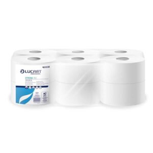 Papier hygiénique blanc mini jumbo le colis de 12 - LUCART - Papier toilette et distributeur