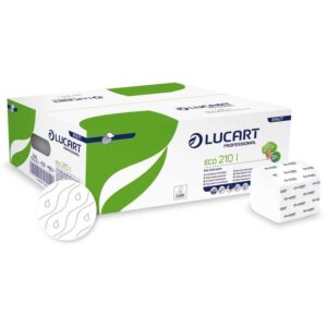 Papier hygiènique plié plat 2 plis blanc carton de 8400 feuilles - LUCART - Papier toilette et distributeur