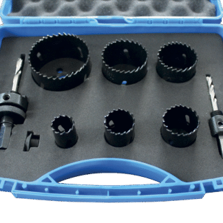 COFFRET 6 TREPANS BI-METAL COBALT 8% Ø22/29/35/44/ 51/68 + 2 MANDRINS + 2 FORETS