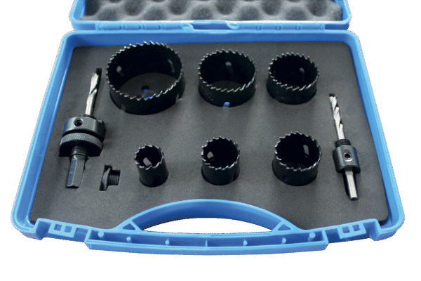 COFFRET 6 TREPANS BI-METAL COBALT 8% Ø22/29/35/44/ 51/68 + 2 MANDRINS + 2 FORETS – Image 3