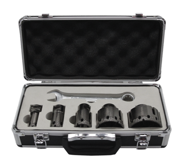 COFFRET 5 TREPANS DIAMANTES M14 GRES CERAME Ø20-27-35-55-68