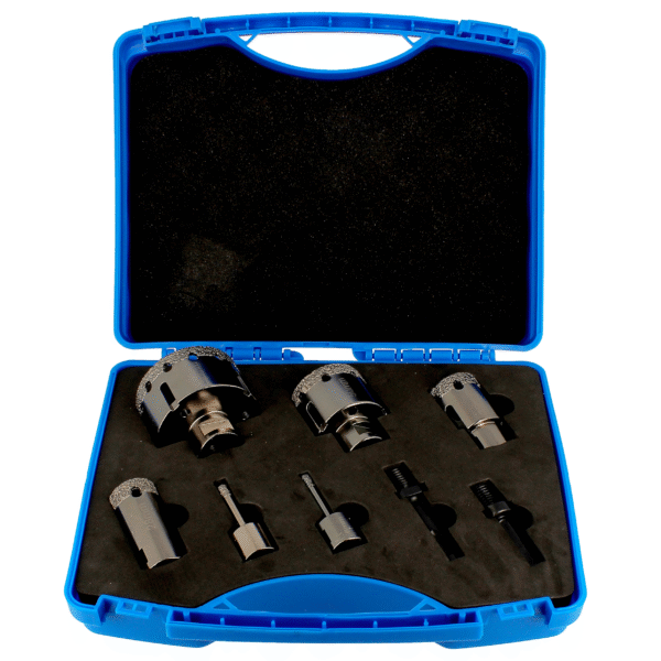 COFFRET 6 TREPANS DIAMANTES M14 GRES CERAME Ø6/8/28/35/50/68