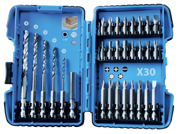 COFFRET FORETS BOIS 1/4" ET EMBOUTS 30 PCS
