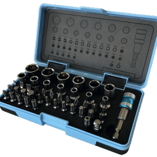 COFFRET DE DOUILLES 1/4" + EMBOUTS INOX 45 PIECES