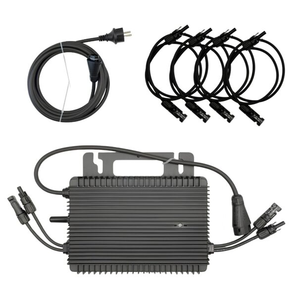 Pack Hoymiles HMS-1000W-2T Micro-onduleur 1000W – WiFi & Bluetooth – Pour 2 Panneaux Solaires + Câble AC Plug&Play HMS 5m + 4 Rallonges Staubli MC4 1m