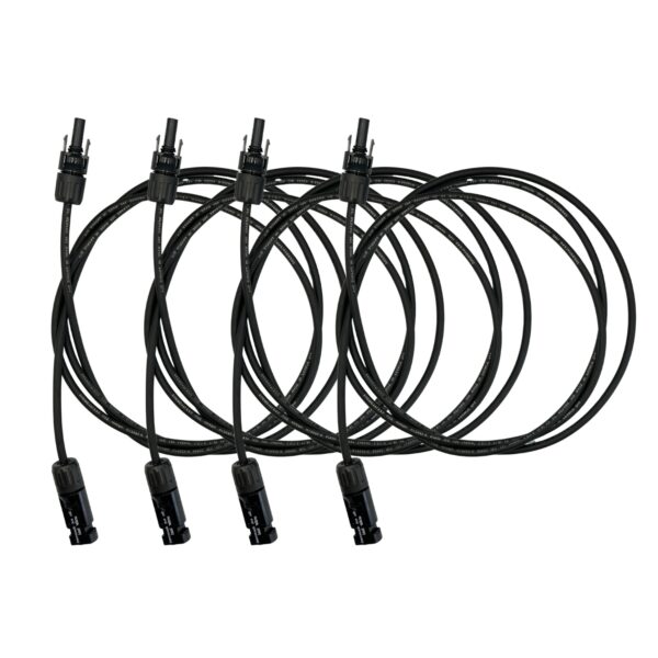 Lot de 4 Rallonges Câble Solaire Staubli MC4 M/F 2m – 4mm² – Étanches IP67 – Photovoltaïque