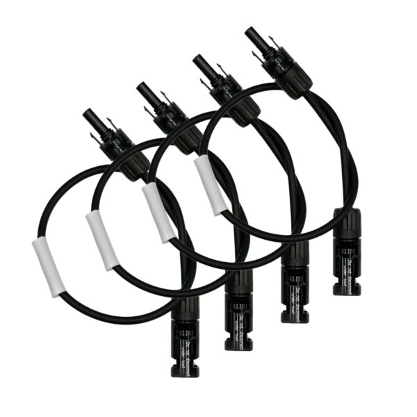 Lot de 4 Rallonges Câble Solaire Staubli MC4 M/F 0,5m – 4mm² – Étanches IP67 – Photovoltaïque
