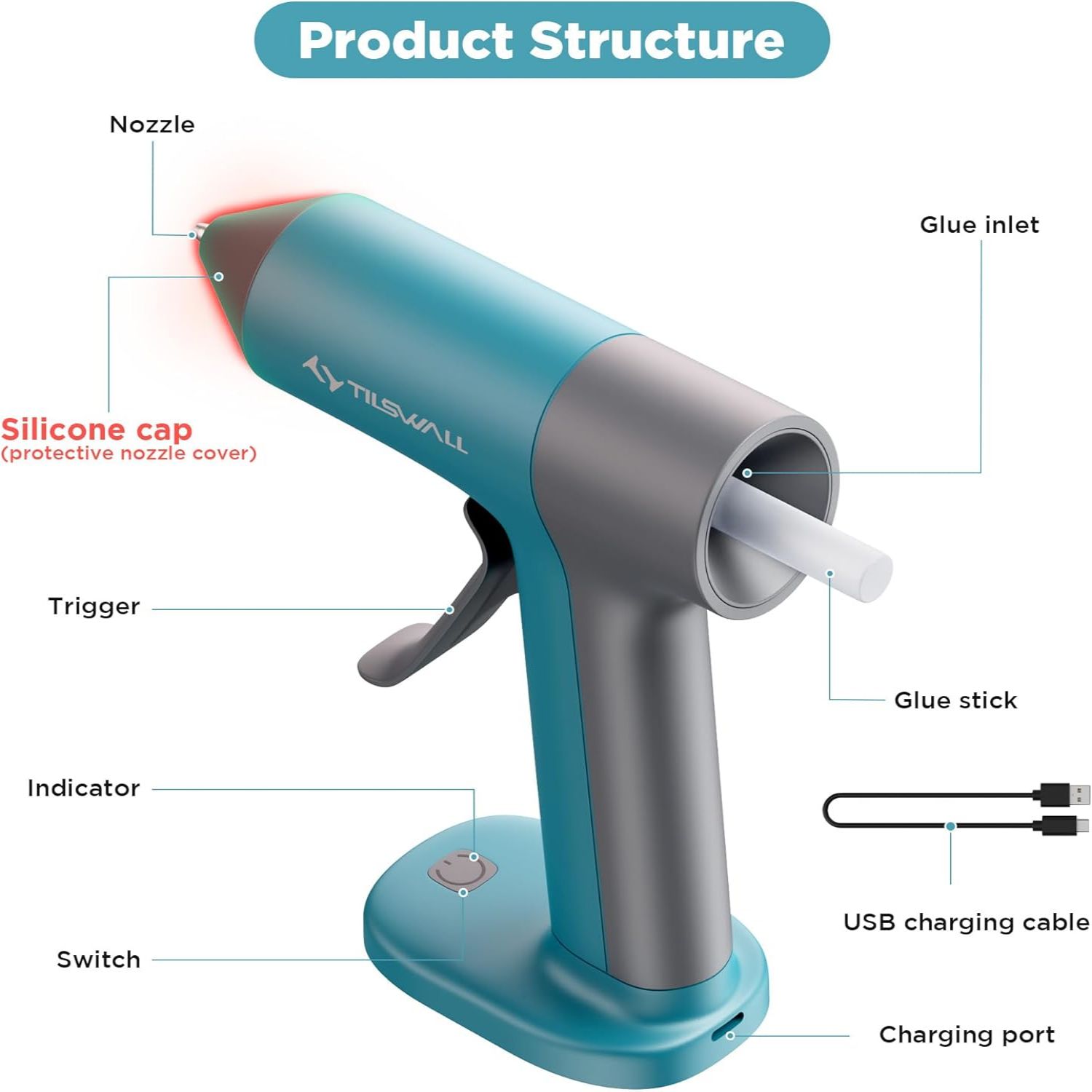 Pistolet à colle sans fil 4 V Lite - TILSWALL – Image 6