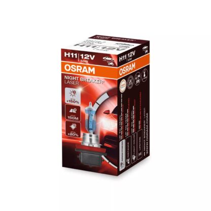 Lampe frontale halogène OSRAM NIGHT BREAKER LASER H11, 64211NL, 12 V, 3 200 K, boîte pliable (1 pièce) – Image 3