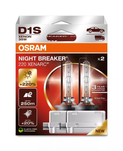 Lampe frontale HID OSRAM XENARC NIGHT BREAKER 220, D1S, 66140XN2-2HB, 85 V, 4 500 K, boîte pliante suspendue (emballage écologique) (2 pièces) – Image 5