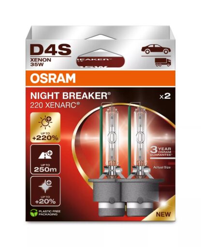 Lampe frontale OSRAM XENARC NIGHT BREAKER 220, D4S HID, 66440XN2-2HB, 42 V, 4 400 K, boîte pliante suspendue (emballage écologique) (2 pièces) – Image 5