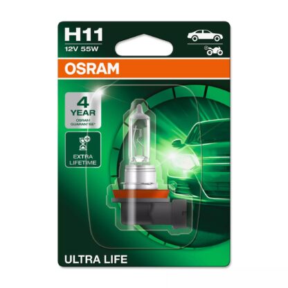 Lampe de phare halogène OSRAM ULTRA LIFE H11, 64211ULT-01B, 12 V, 3 200 K, blister (1 pièce) – Image 3