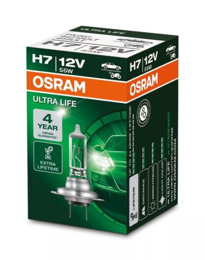 Lampe de phare halogène OSRAM ULTRA LIFE H7, 64210ULT, 12 V, boîte pliable (1 pièce) – Image 3