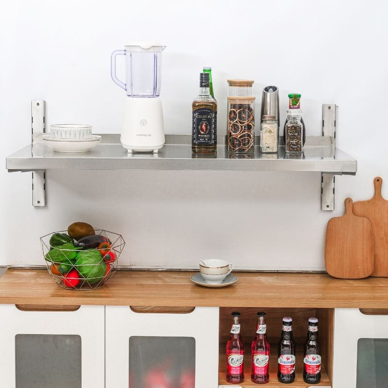 Etagère Murale en Inox sur Crémaillères - L 1000 x P 400 mm – Image 2
