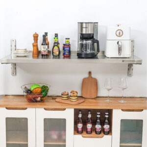 Etagère Murale en Inox sur Crémaillères - L 1200 x P 400 mm