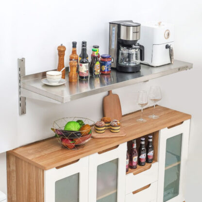 Etagère Murale en Inox sur Crémaillères - L 1200 x P 400 mm – Image 2