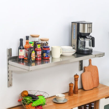 Etagère Murale en Inox sur Crémaillères - L 1000 x P 300 mm – Image 6