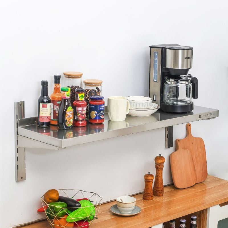 Etagère Murale en Inox sur Crémaillères - L 1000 x P 300 mm – Image 6