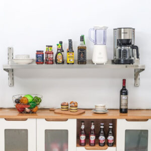 Etagère Murale en Inox sur Crémaillères - L 1200 x P 300 mm