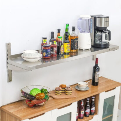 Etagère Murale en Inox sur Crémaillères - L 1200 x P 300 mm – Image 2