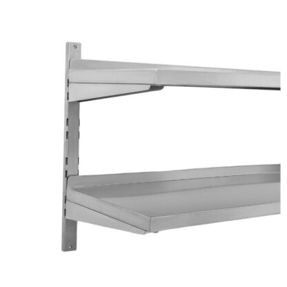 Etagère Murale en Inox sur Crémaillères 2 Niveaux - L 1000 x P 400 mm – Image 3