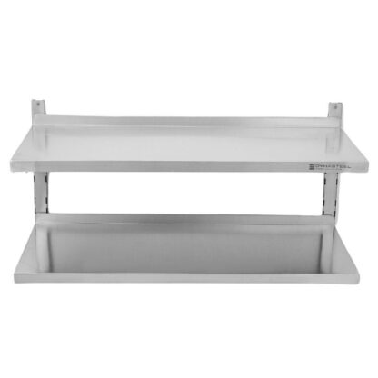 Etagère Murale en Inox sur Crémaillères 2 Niveaux - L 1000 x P 400 mm – Image 5