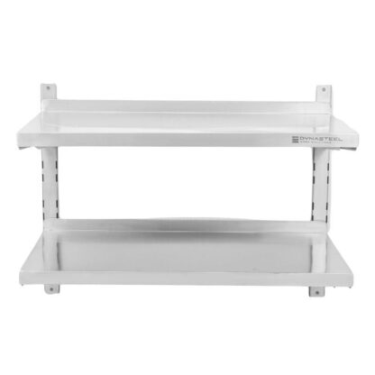 Etagère Murale en Inox sur Crémaillères 2 Niveaux - L 1200 x P 400 mm – Image 6