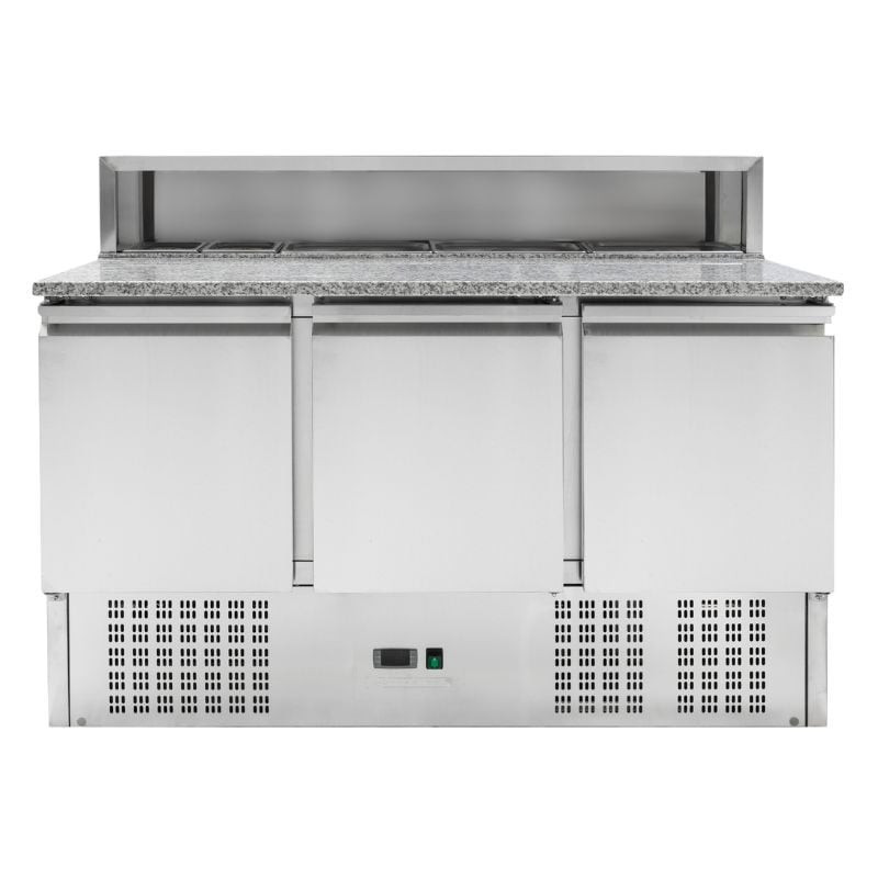Meuble à Pizza Réfrigéré - 3 Portes - 8 Bacs GN 1/6
