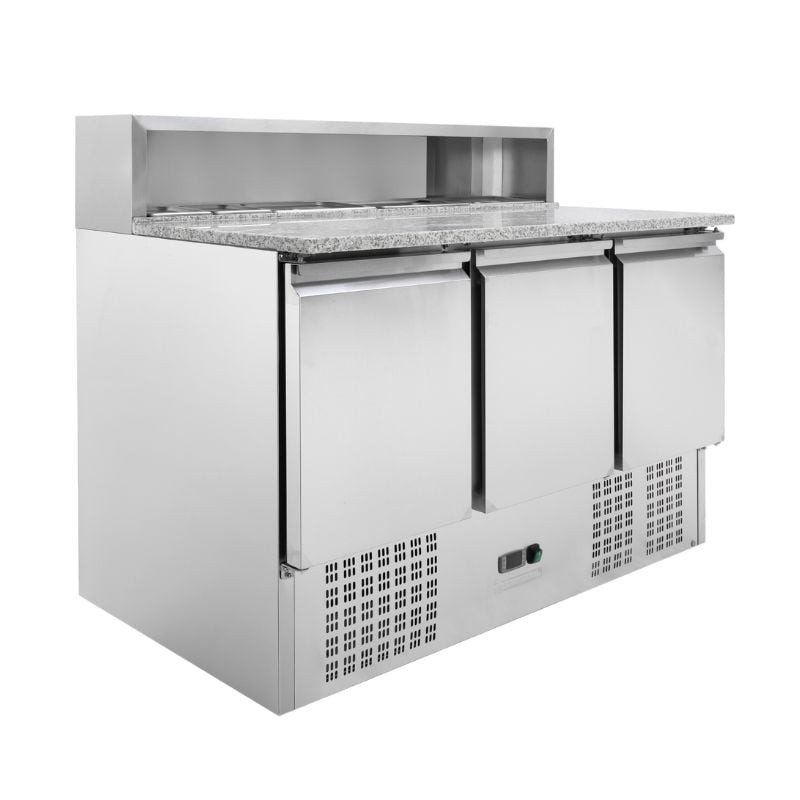 Meuble à Pizza Réfrigéré - 3 Portes - 8 Bacs GN 1/6 – Image 4